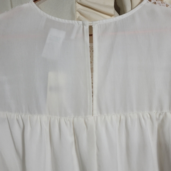 NWT Corey Lynn Calter White Dawn Lace Swing Dress MP Trumpet Sleeves Tencel - Picture 10 of 16